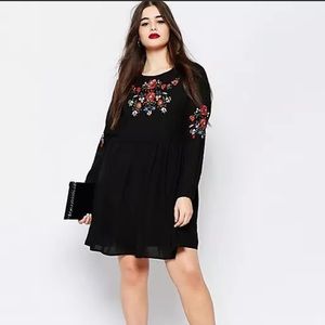 Missguided plus Embroidered Folk Dress size 16 ASOS